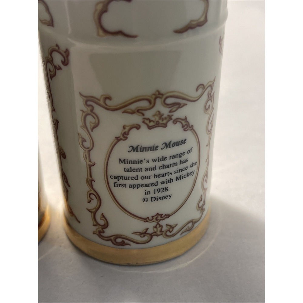 Disney Spice Jar Collection Mickey Salt & Minnie Pepper Jar 1997 Lenox Porcelain - Picture 7 of 13